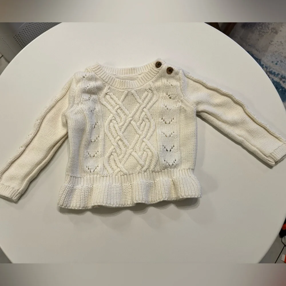 Baby Gap cable knit peplum sweater